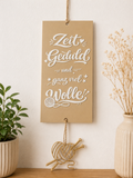 Zeit, Geduld und ganz viel Wolle | Strick Deko | Geschenk für Strickfans | 3D Druck Wanddeko