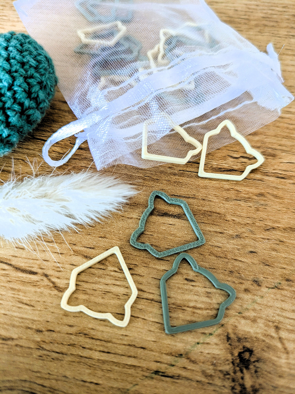 Maschenmarkierer Fuchs, 20 Stück, 3D-gedruckt, 2 Farben gemischt