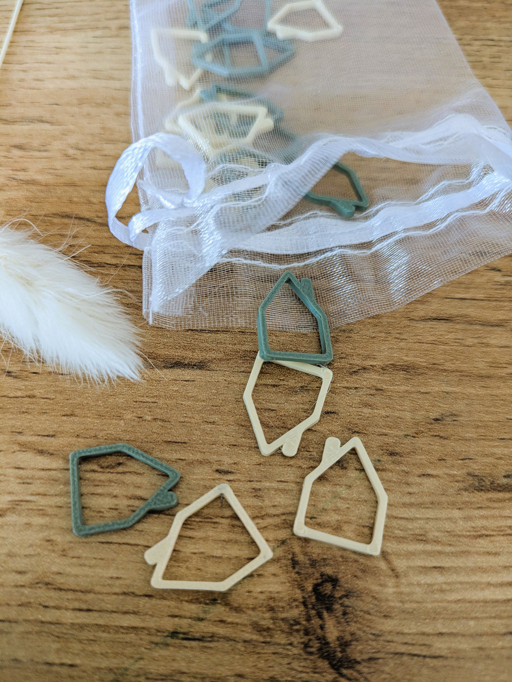 Maschenmarkierer Haus, 20 Stück, 3D-gedruckt, 2 Farben gemischt