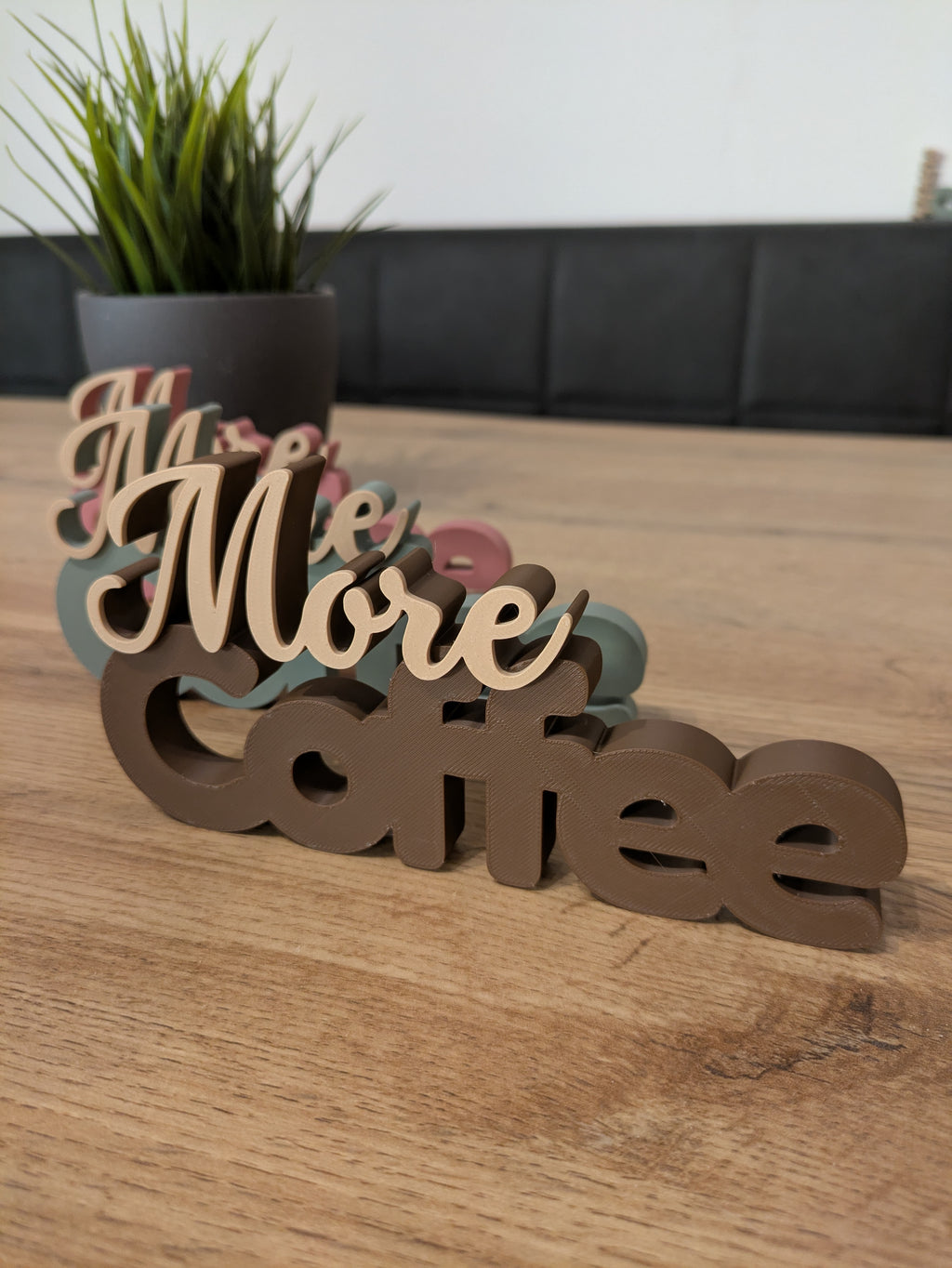 Deko-Schriftzug "More Coffee" zum Hinstellen oder Aufhängen