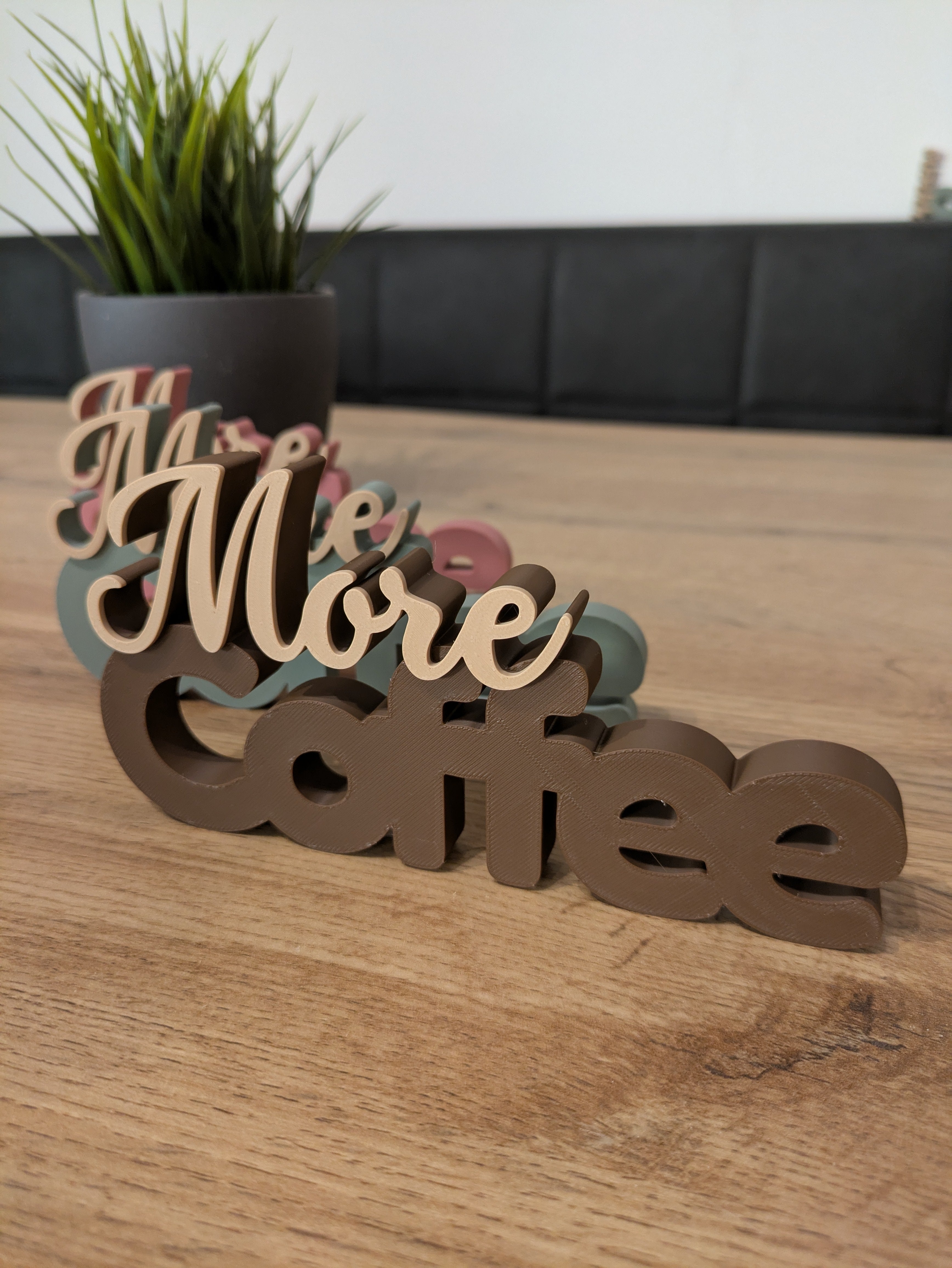 Deko-Schriftzug "More Coffee" zum Hinstellen oder Aufhängen