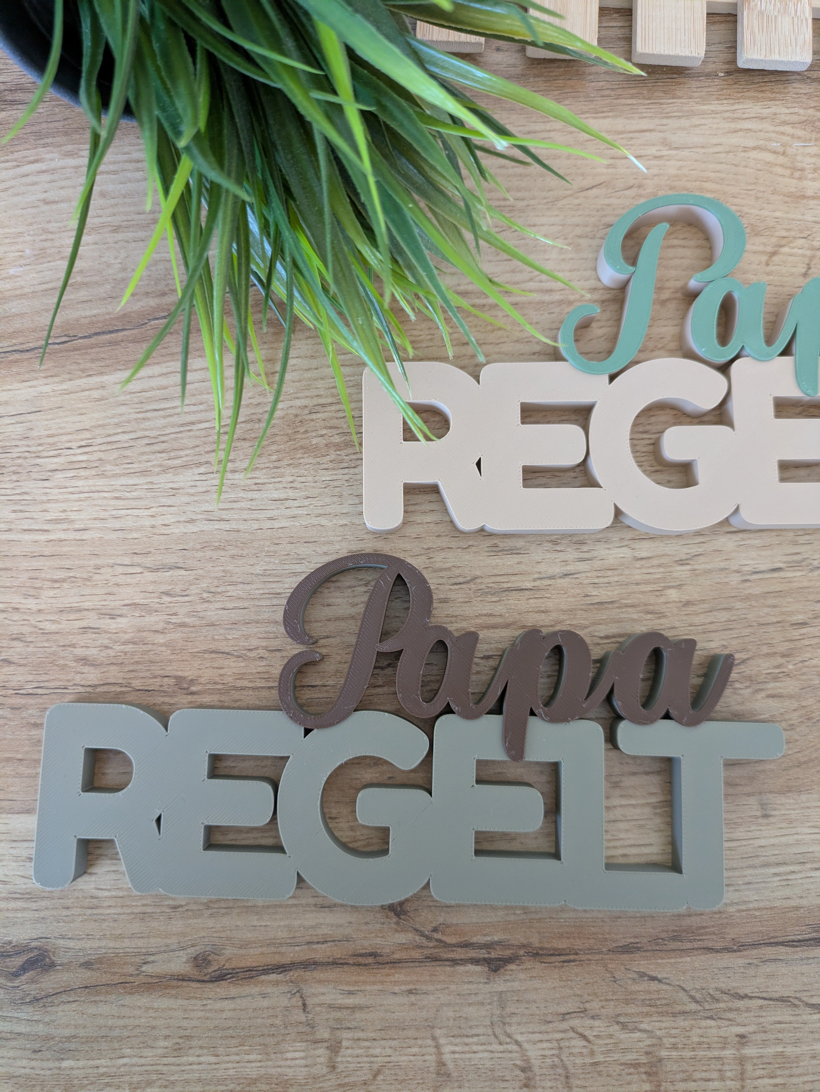 Deko-Schriftzug "Papa regelt" zum Hinstellen oder Aufhängen