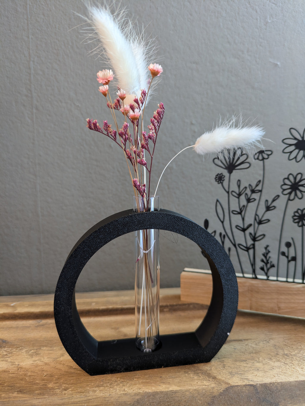Minimalistische Trockenblumen-Vase, Rund