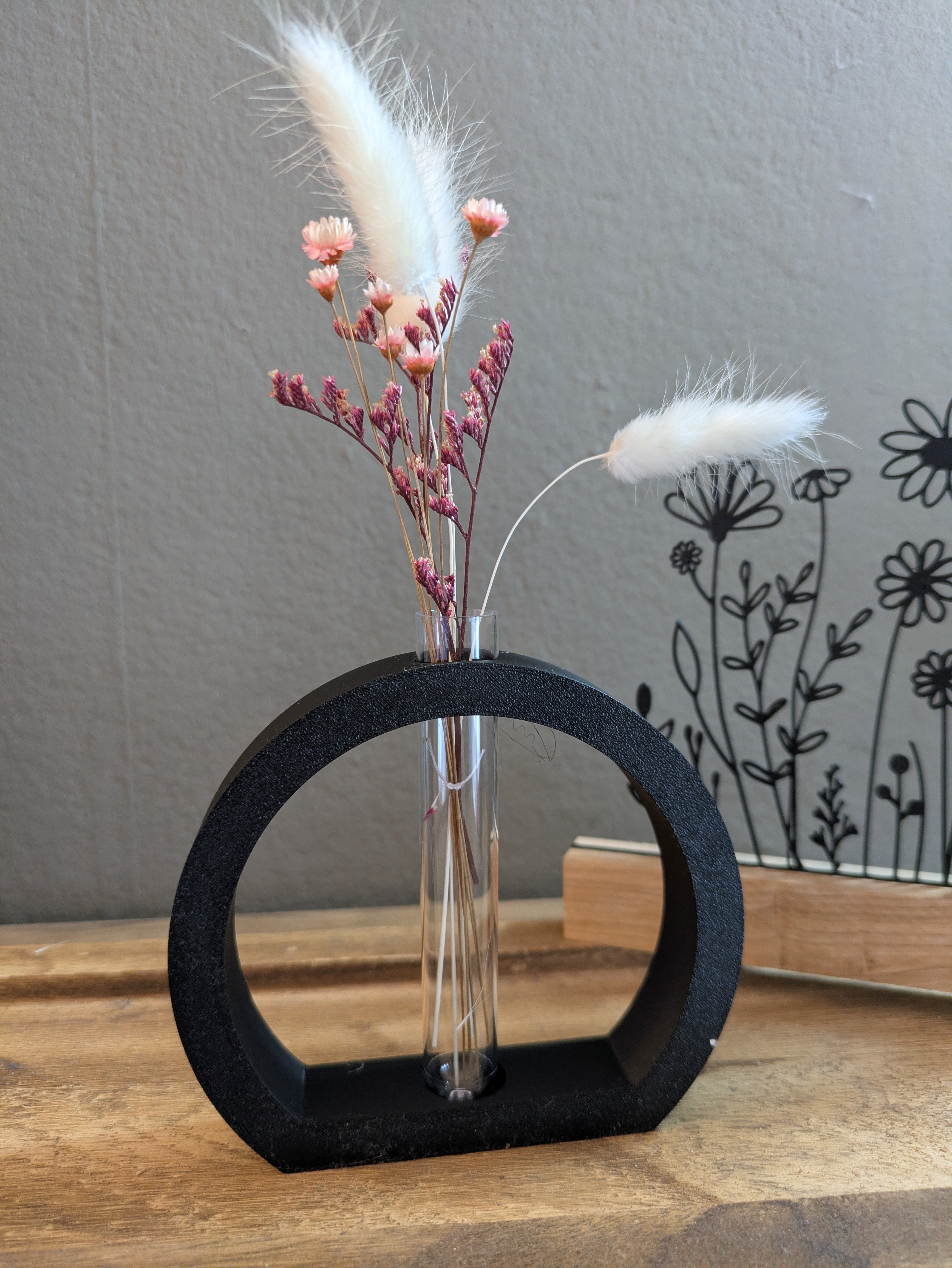 Minimalistische Trockenblumen-Vase, Rund