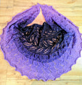 Handgestricktes Lacetuch - Farbverlauf - 100% Baumwolle