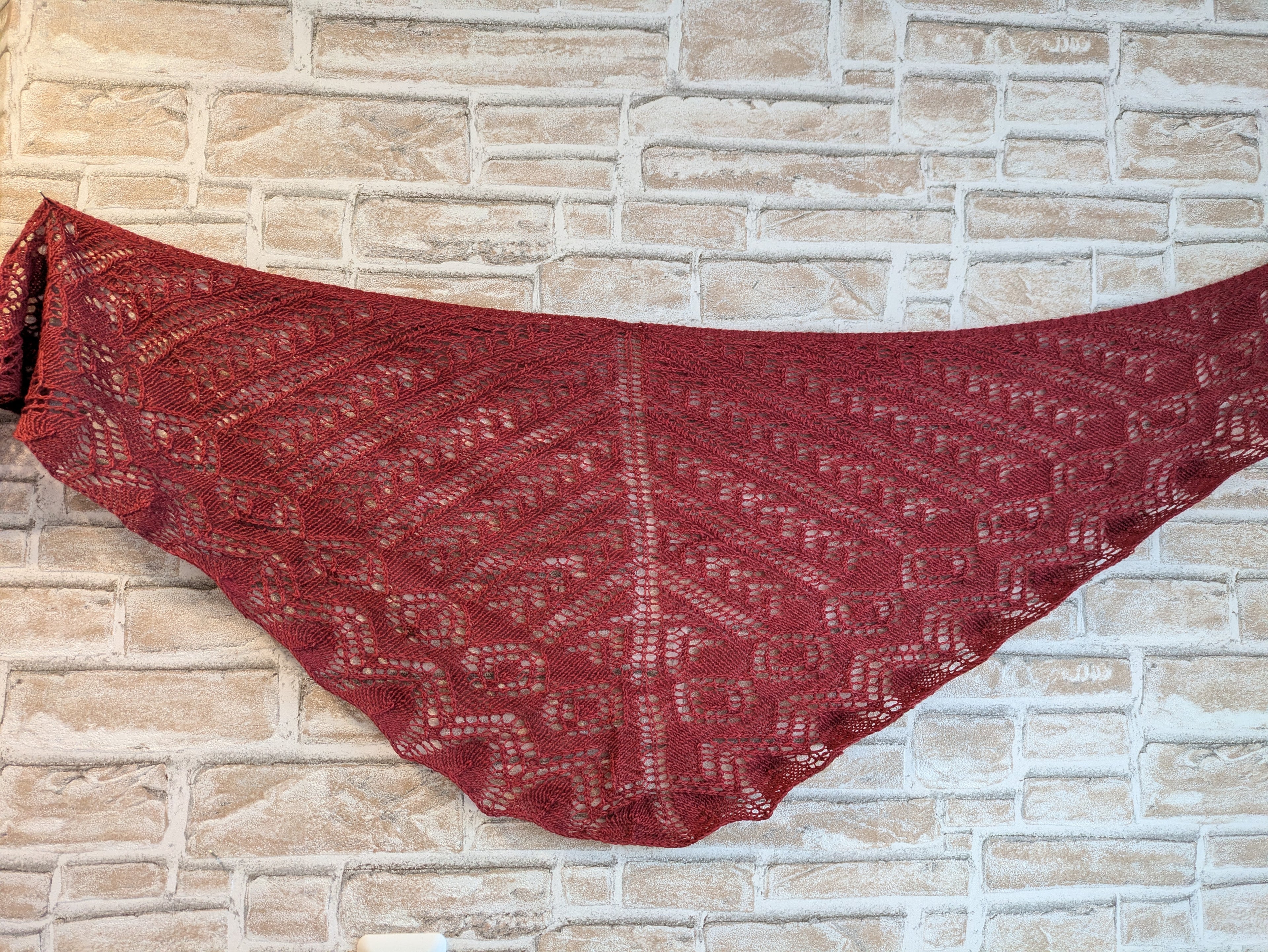 Handgestricktes Lacetuch - Merino-Yak