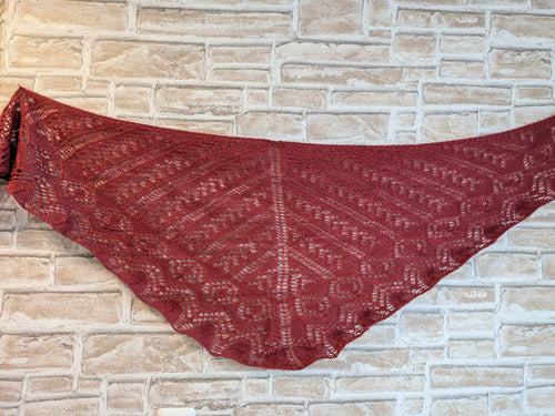 Handgestricktes Lacetuch - Merino-Yak