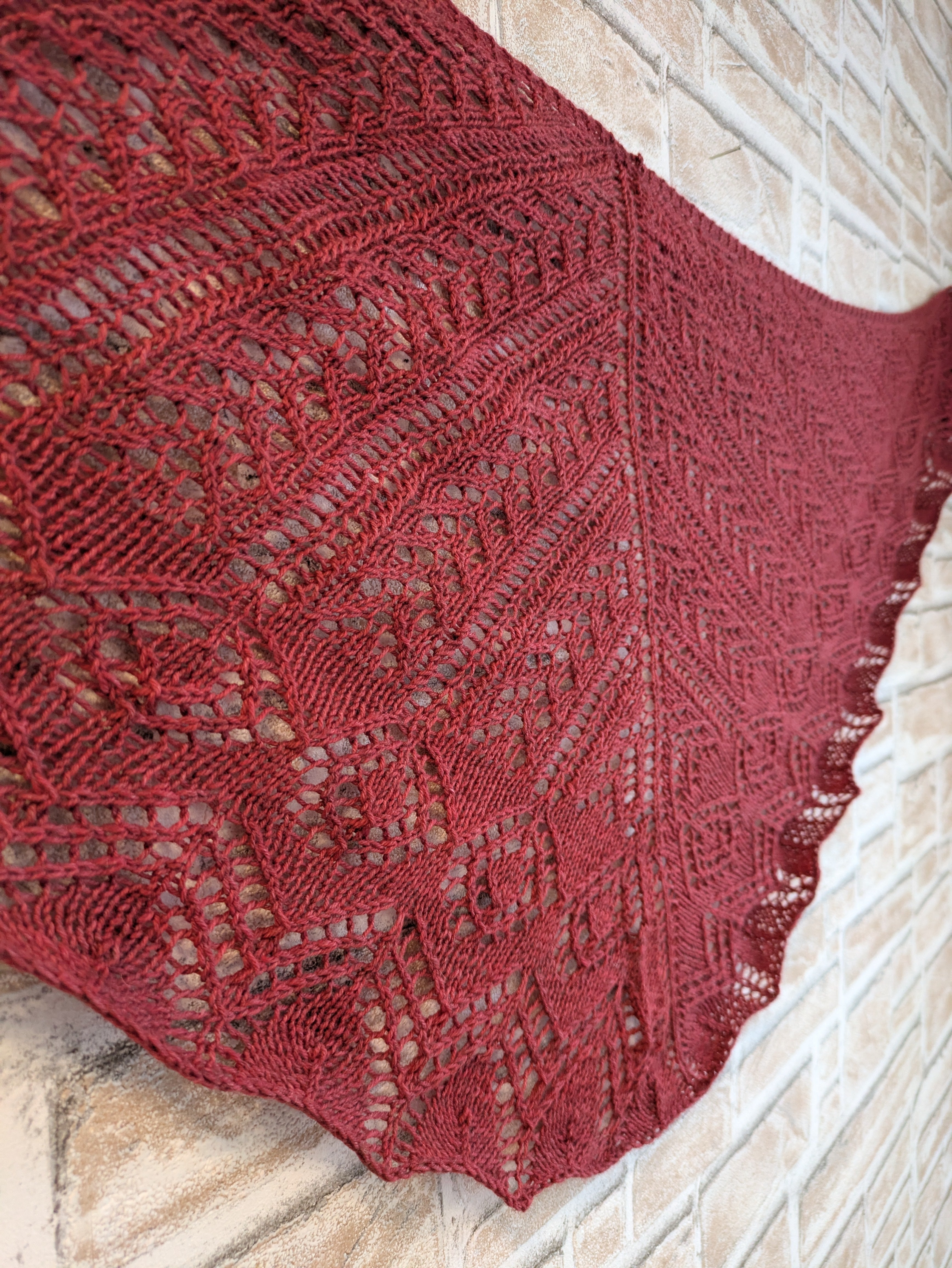 Handgestricktes Lacetuch - Merino-Yak