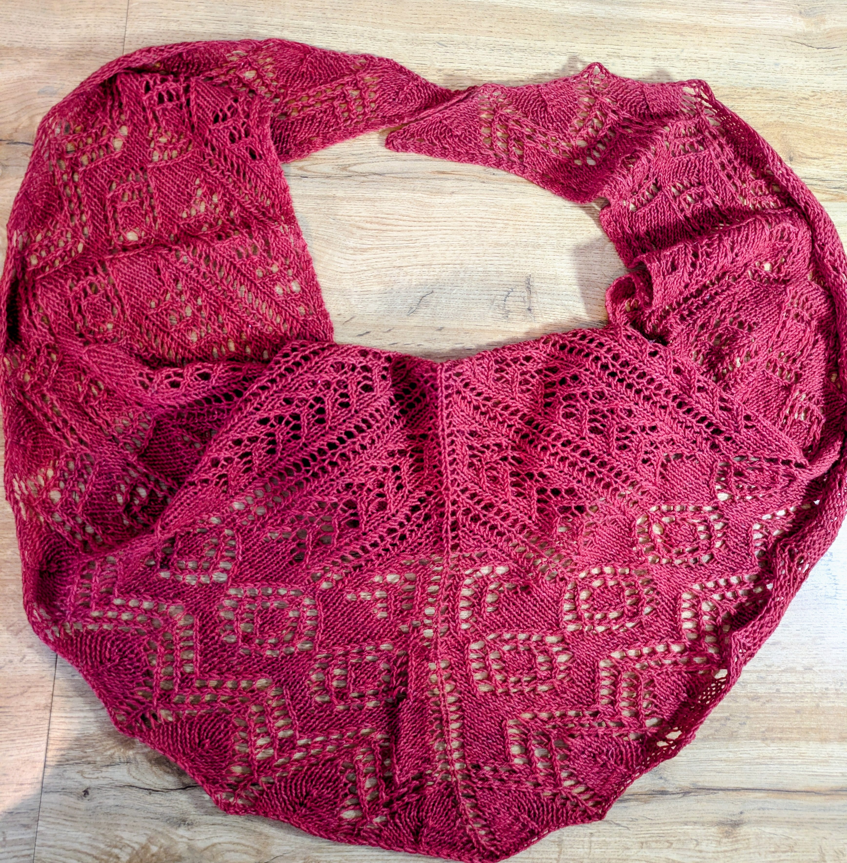 Handgestricktes Lacetuch - Merino-Yak