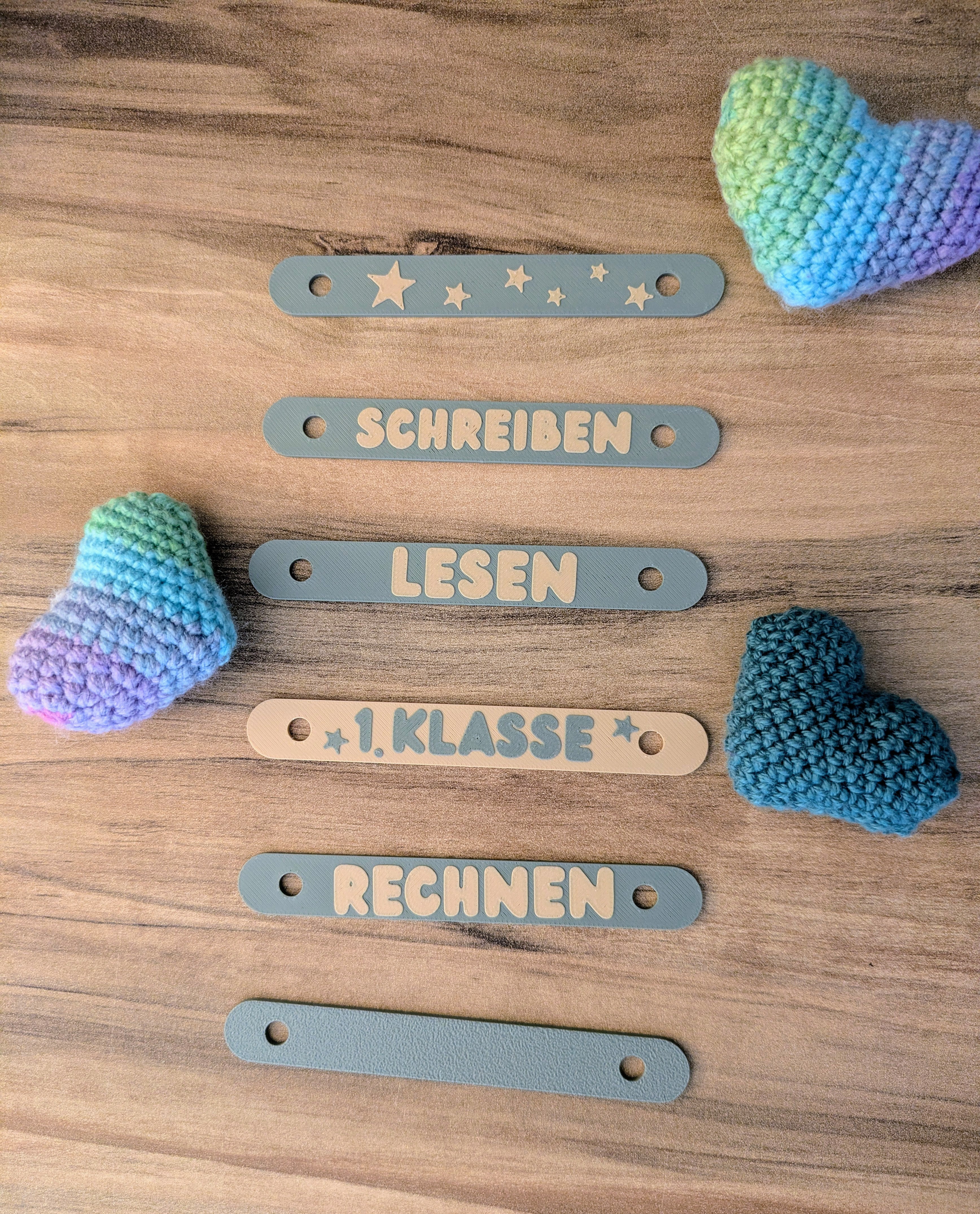 Personalisierte Deckleisten für Schnellhefter – 5er Set | Ordnung für den Schulstart
